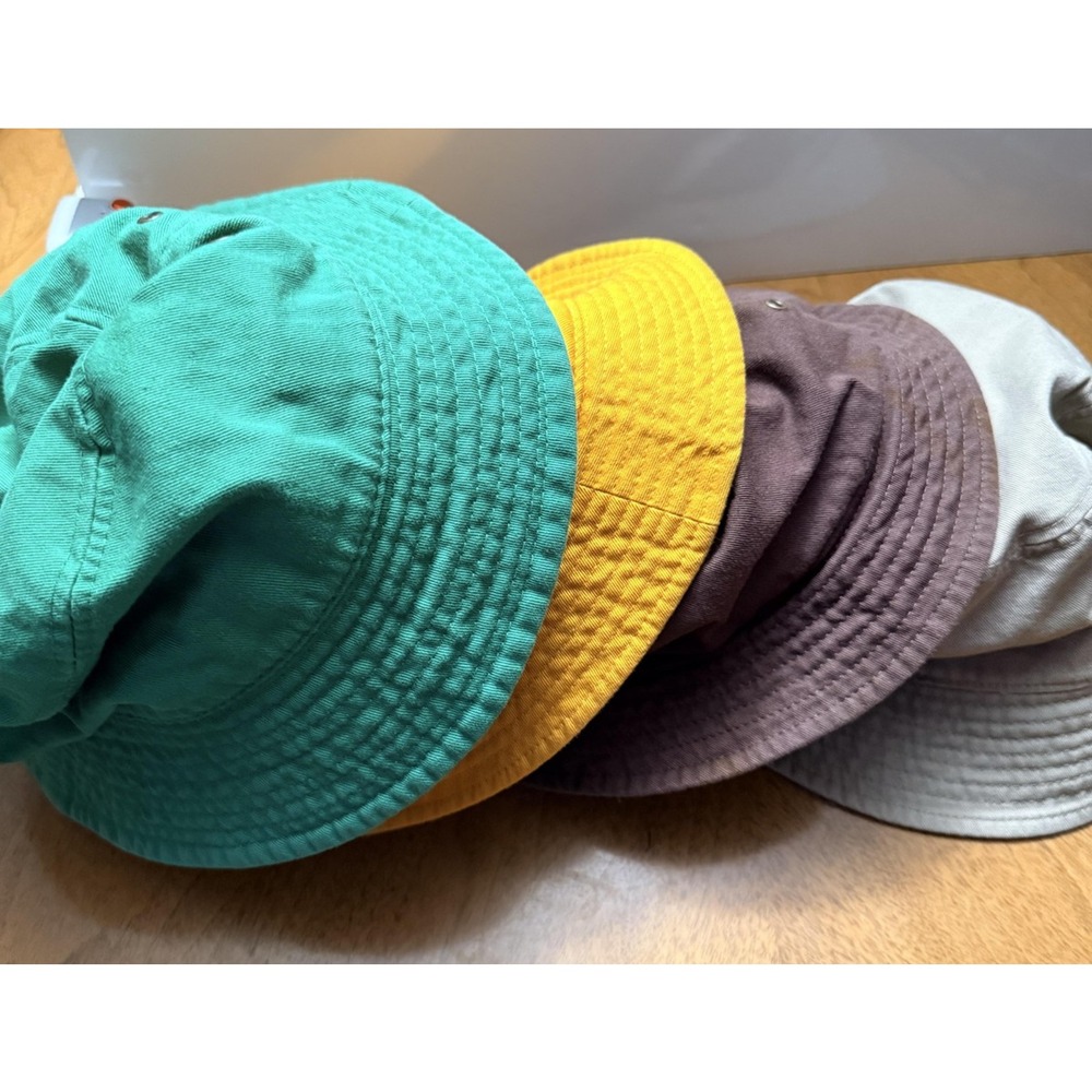 Newhattan Mens S/M Beige Cotton Twill Bucket Hat Casual Beach Sun Hat